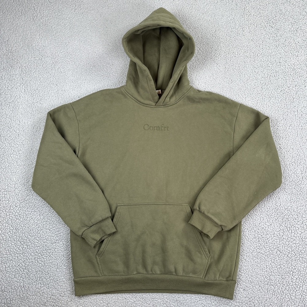 Comfrt Signature Hoodie Adult XL Moss Green Logo Pullover Casual Sweatshirt